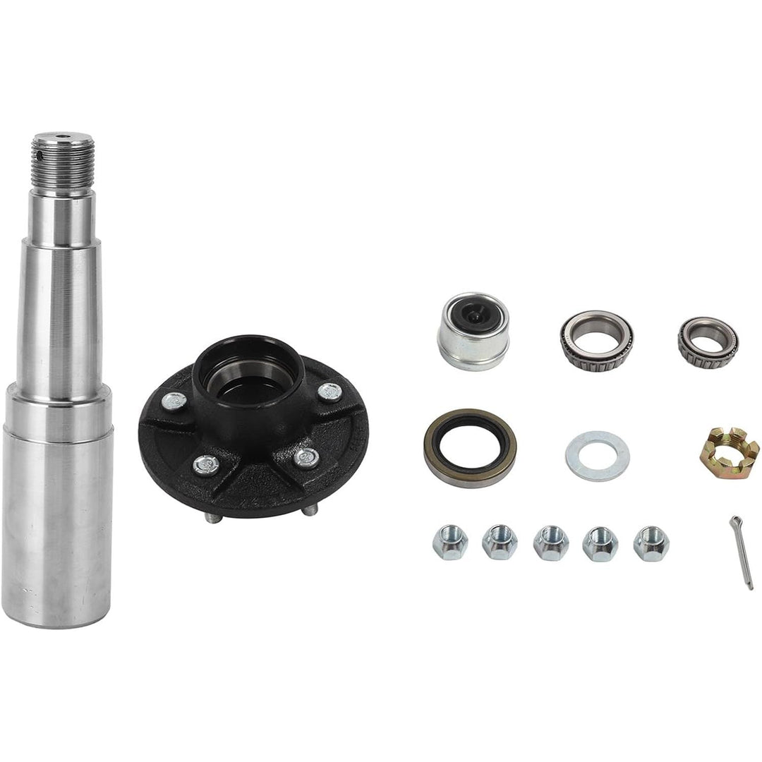 Trailer Axle Kit, 3500 Lb Trailer Axle Spindle with 5 Studs 4.5in Bolts Idler Hub 25mm to 35mm Round Spindle for Cargo Boat Trailer, Trailer Hub Assembly, Easy Installation - Just Closeouts Canada Inc.X004823W4D