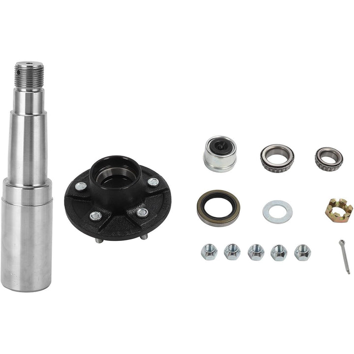 Trailer Axle Kit, 3500 Lb Trailer Axle Spindle with 5 Studs 4.5in Bolts Idler Hub 25mm to 35mm Round Spindle for Cargo Boat Trailer, Trailer Hub Assembly, Easy Installation - Just Closeouts Canada Inc.X004823W4D