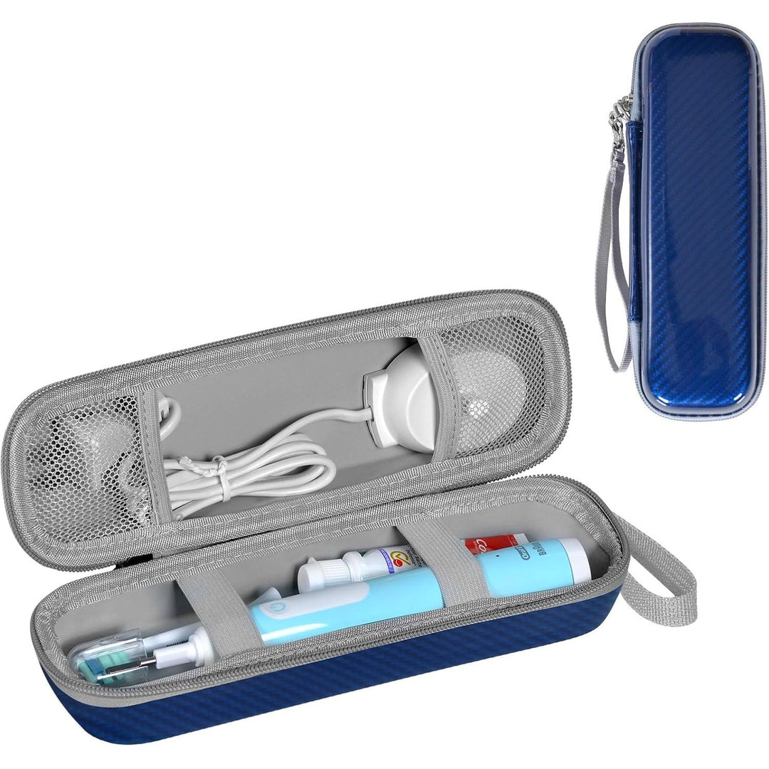 Travel Case for Oral - B/Oral - B Pro 1000 1500 5000 7000 7500 6000 9600/ Phlips Sonicare 4100 5100 1100 6100 5300 7500 Electric Toothbrush (Blue) - Just Closeouts Canada Inc.