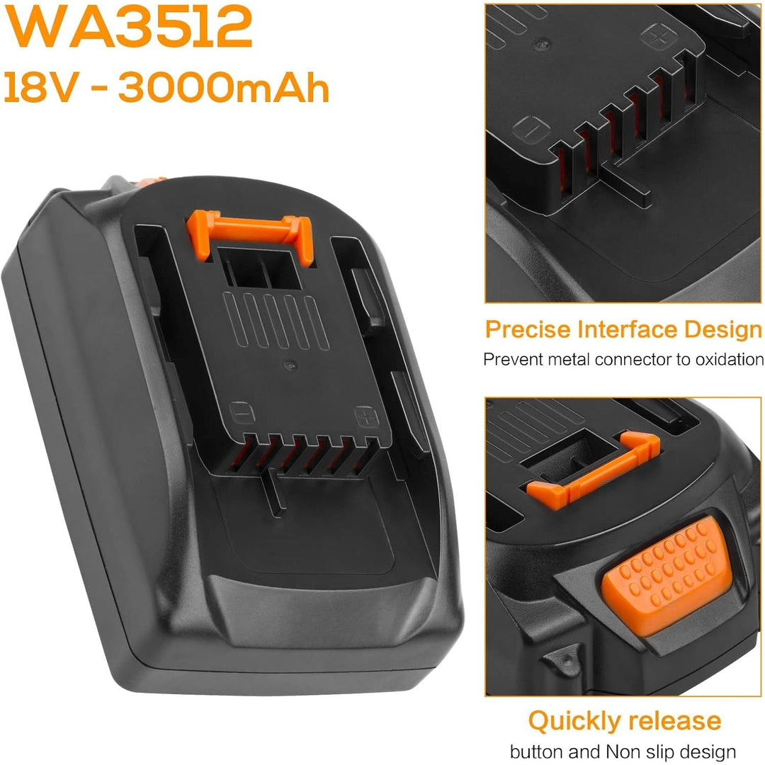 TREE.NB 18V 3Ah Lithium Replacement Battery for Worx WA3512 WA3511 WA3512.1 WA3520 WA3523 WA3525 WX163 Rockwell RW9161 Tools - Just Closeouts Canada Inc.