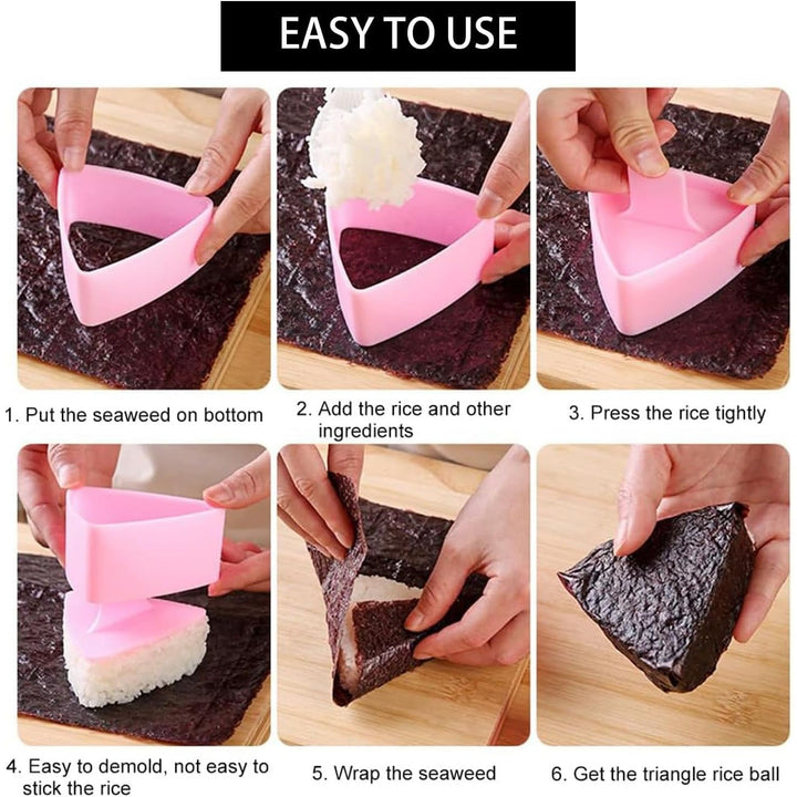 Triangle Onigiri Rice Mold Set, Pink and Beige, 2 Pieces - Just Closeouts Canada Inc.X004BWLJOF