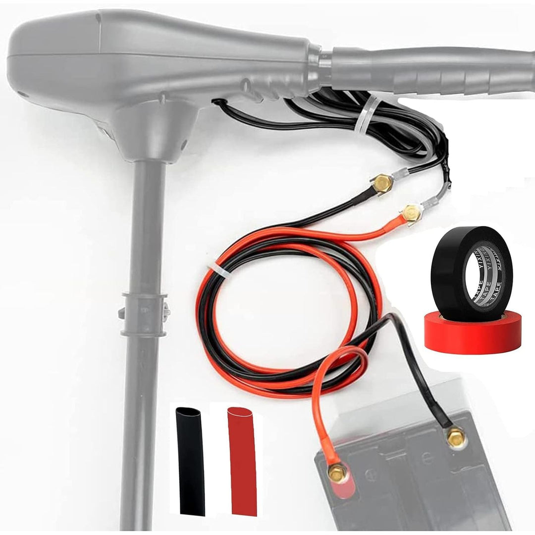 Trolling Motor Battery Cable Extension Kit 10 Feet 8AWG Cable Extension 50Amp with Terminals for Fishing Boat Trolling Motor Solar Panel Automotive(Red & Black) - Just Closeouts Canada Inc.