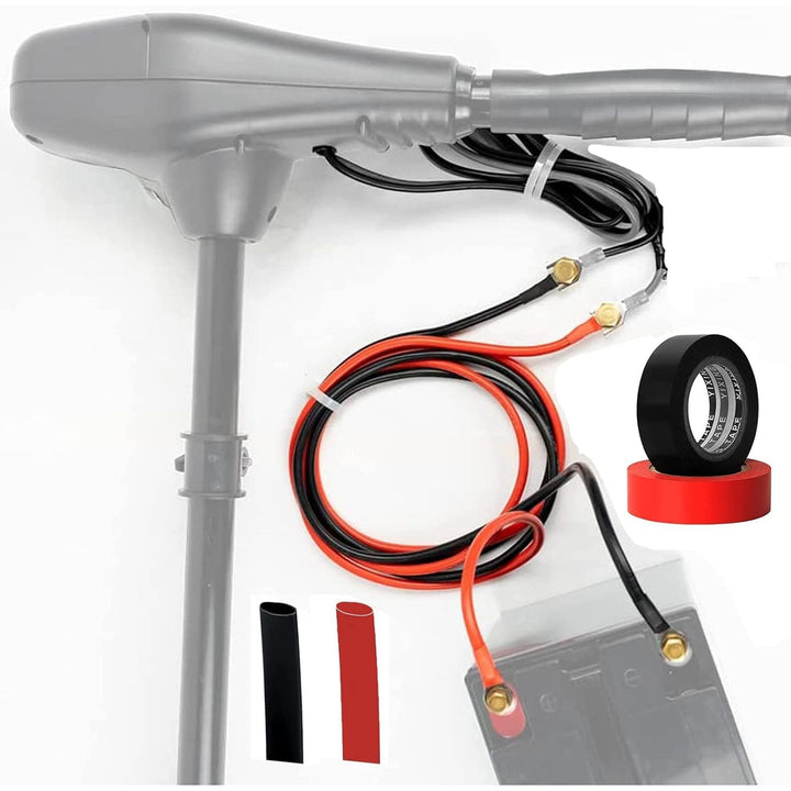 Trolling Motor Battery Cable Extension Kit 10 Feet 8AWG Cable Extension 50Amp with Terminals for Fishing Boat Trolling Motor Solar Panel Automotive(Red & Black) - Just Closeouts Canada Inc.