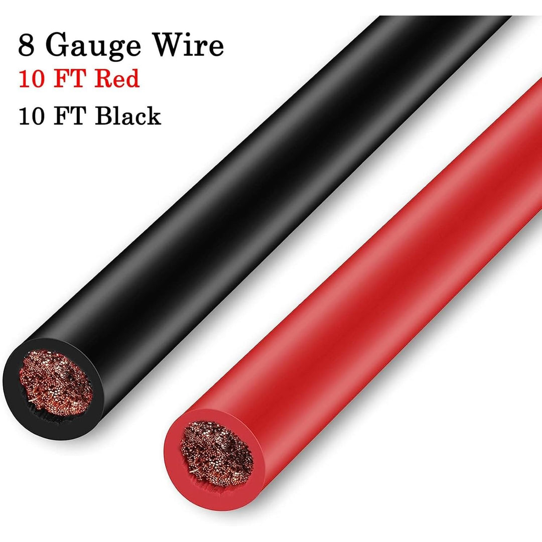 Trolling Motor Battery Cable Extension Kit 10 Feet 8AWG Cable Extension 50Amp with Terminals for Fishing Boat Trolling Motor Solar Panel Automotive(Red & Black) - Just Closeouts Canada Inc.