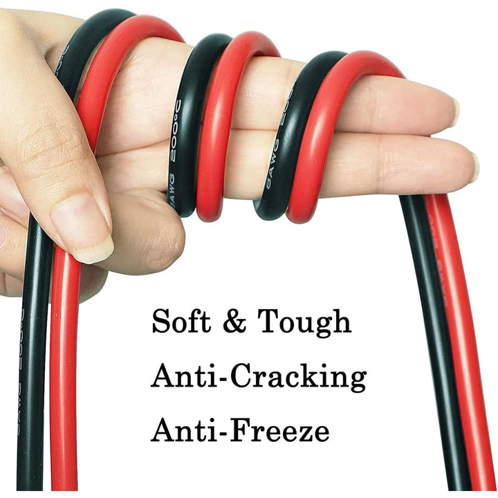 Trolling Motor Battery Cable Extension Kit 10 Feet 8AWG Cable Extension 50Amp with Terminals for Fishing Boat Trolling Motor Solar Panel Automotive(Red & Black) - Just Closeouts Canada Inc.