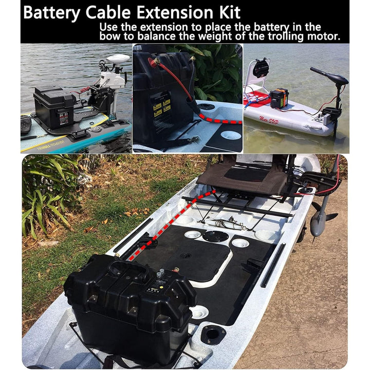 Trolling Motor Battery Cable Extension Kit 10 Feet 8AWG Cable Extension 50Amp with Terminals for Fishing Boat Trolling Motor Solar Panel Automotive(Red & Black) - Just Closeouts Canada Inc.