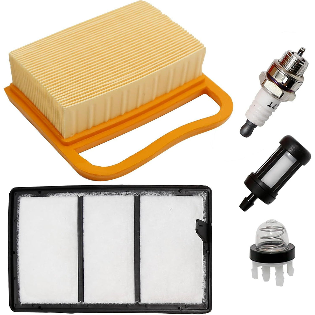 Cutoff saw tune-up kit with air filter prefilter primer bulb fuel filter and spark plug