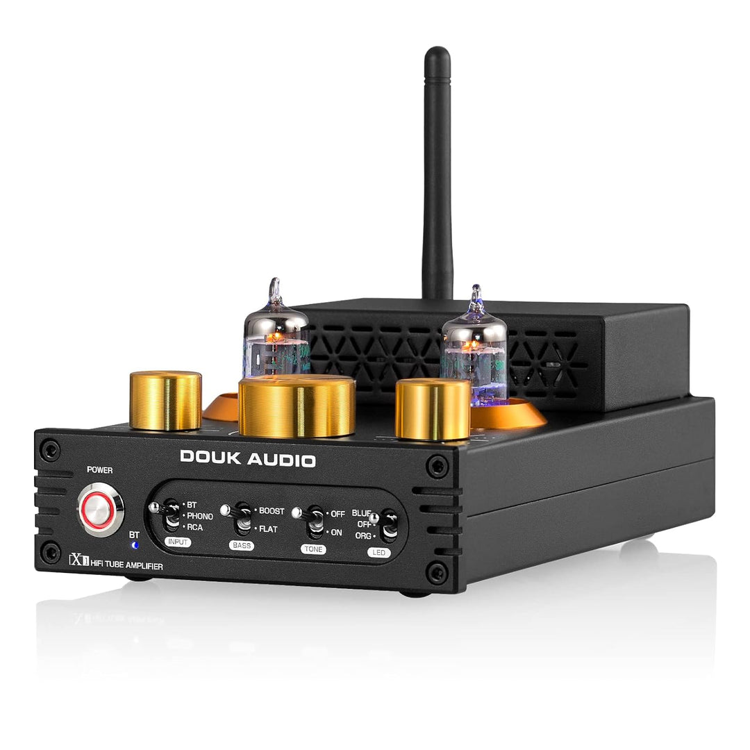 Tube Phono Amp: Bluetooth Receiver | 2 - Channel Amplifier for MM Turntables | 160W×2 TDA7498E | Tone Control | for Desktop Vinyl HiFi Home Audio System (X1) - Just Closeouts Canada Inc.