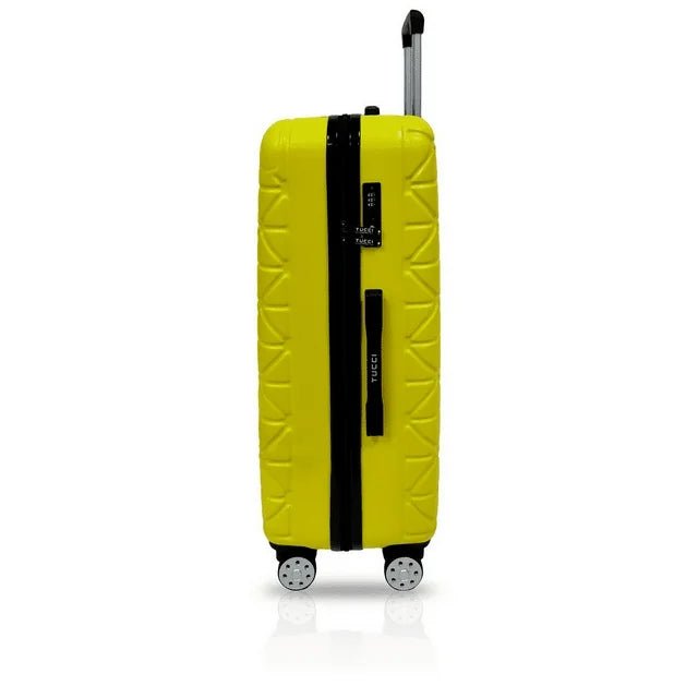 TUCCI Italy Tessere 3 Piece Fashion Spinner Wheel Luggage Suitcase Set - Yellow (20"/24"/28") - Just Closeouts Canada Inc.