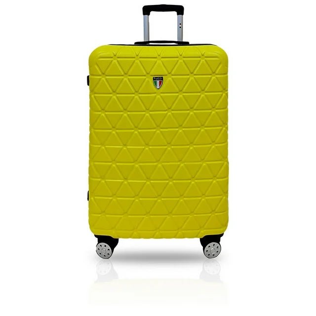TUCCI Italy Tessere 3 Piece Fashion Spinner Wheel Luggage Suitcase Set - Yellow (20"/24"/28") - Just Closeouts Canada Inc.