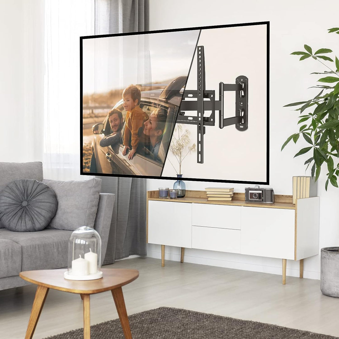 TV Wall Mount Swivel and Tilt for Most 26 - 55" Flat Curved TVs, Corner TV Mount Single Stud for Perfect Center, Max VESA 400x400mm, 77 lbs. Full Motion Wall Mount - Just Closeouts Canada Inc.