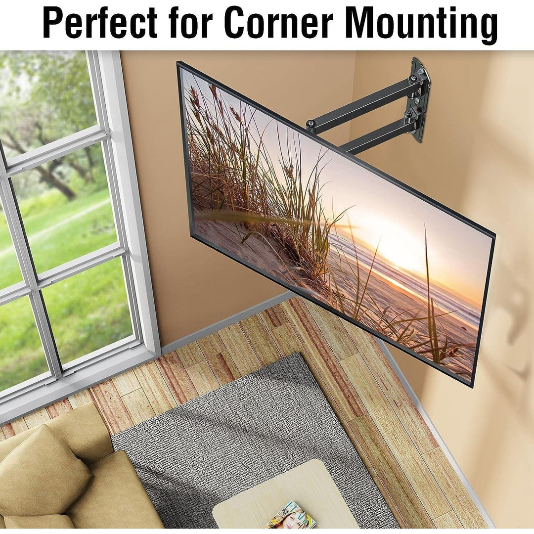 TV Wall Mount Swivel and Tilt for Most 26 - 55" Flat Curved TVs, Corner TV Mount Single Stud for Perfect Center, Max VESA 400x400mm, 77 lbs. Full Motion Wall Mount - Just Closeouts Canada Inc.