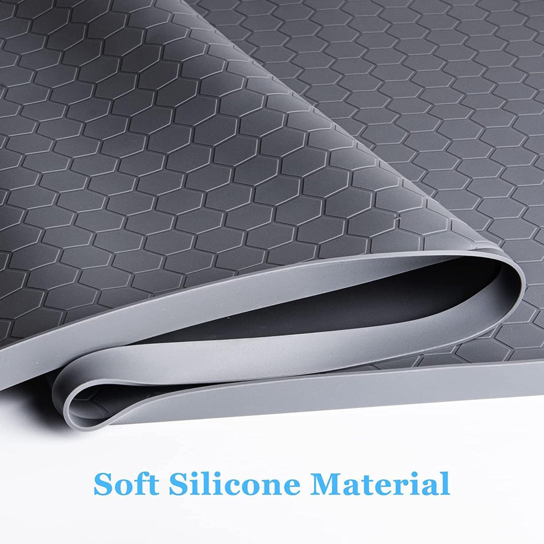 Under Sink Mat, 25'' x 22'' Under Sink Mats for Kitchen, Waterproof Silicone Under Sink Liner Drip Tray, Sink Cabinet Protector Mats for Kitchen (Gray) - Just Closeouts Canada Inc.X00453WHUP