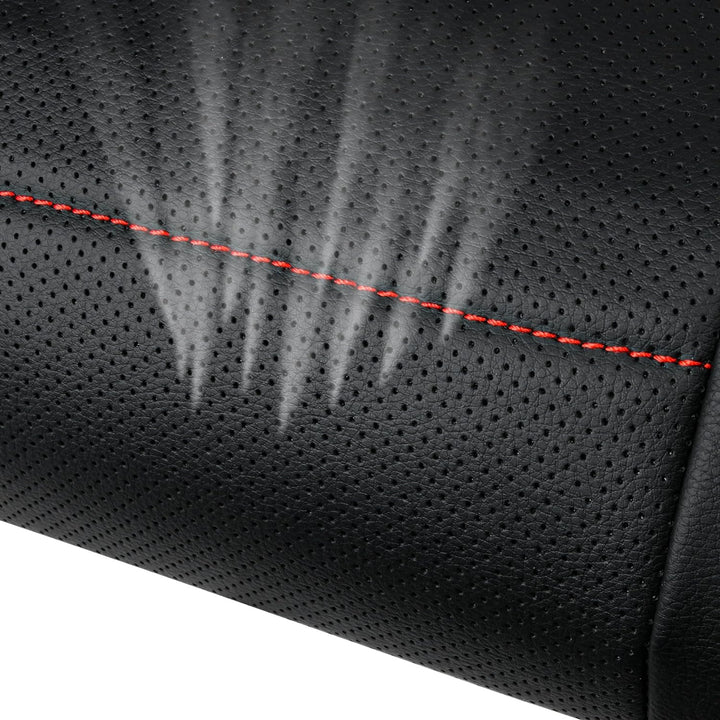 Universal FIT Piping Leather Car Seat Cover, for suvs, Van, Trucks, Airbag Compatible, Inside Zipper Design and Reserved Opening Holes (2 Front seat Covers, Black and red Color) - Just Closeouts Canada Inc.