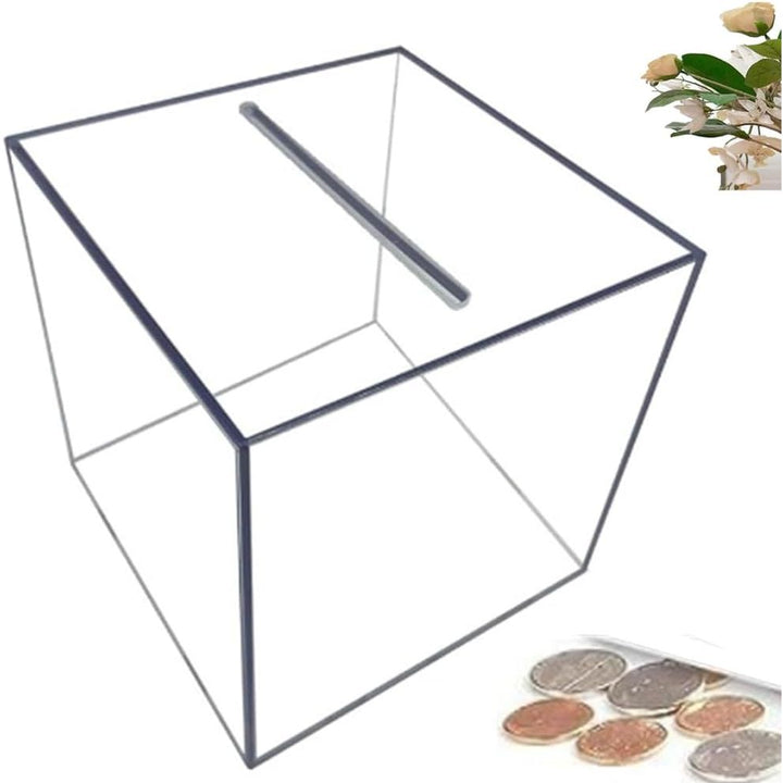 Unopenable Clear Acrylic Piggy Bank - Savings Coin Money Jar Box, Budget and Save Tip Change Box (12cm) - Just Closeouts Canada Inc.