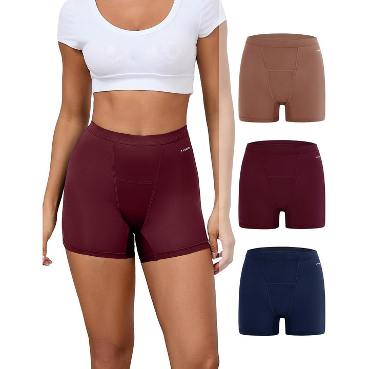 INNERSY Earthy three-pack period boyshort assortment
