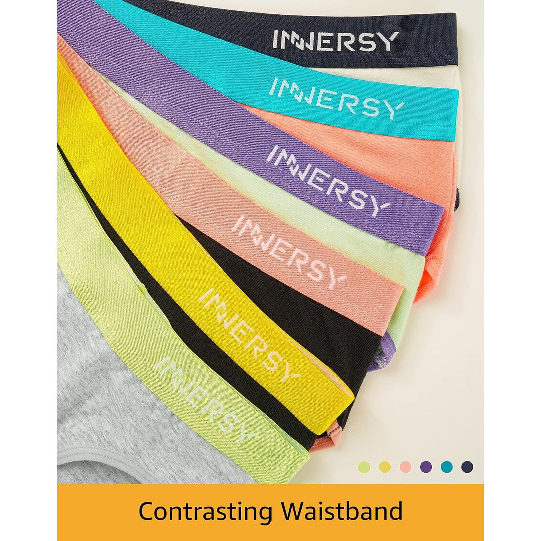 INNERSY girls' cotton underwear, Basics, XL 14–16 years – Contrasting waistbands