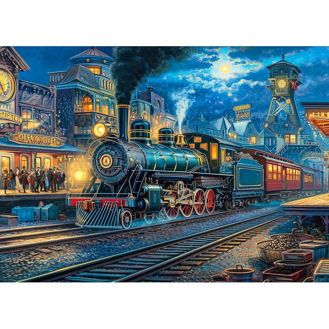 Train departure 1000-piece jigsaw puzzle artwork