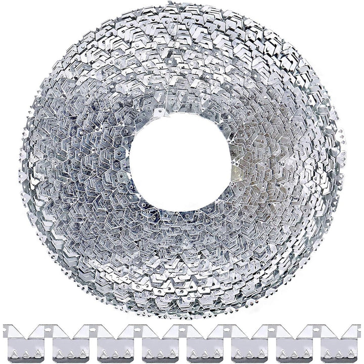 Flexible metal upholstery tack strip roll, silver, 65 feet