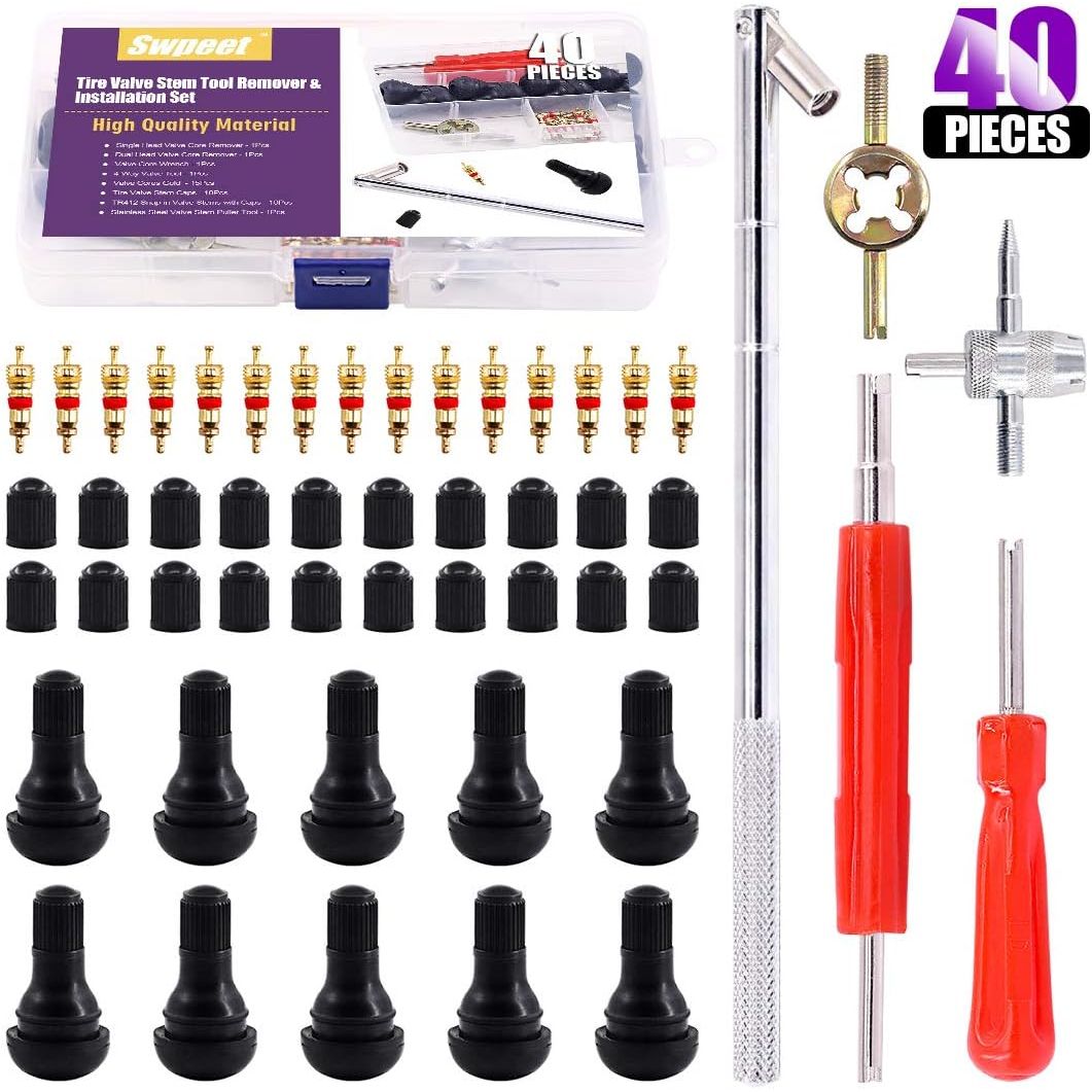 Swpeet tire valve tool kit 40-piece contents