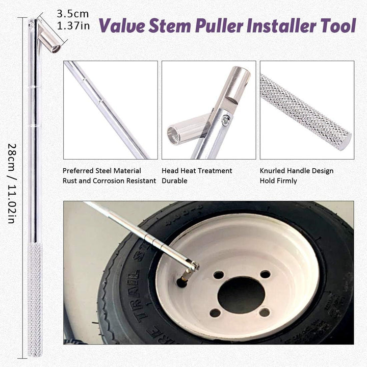 Tire valve stem installation and removal