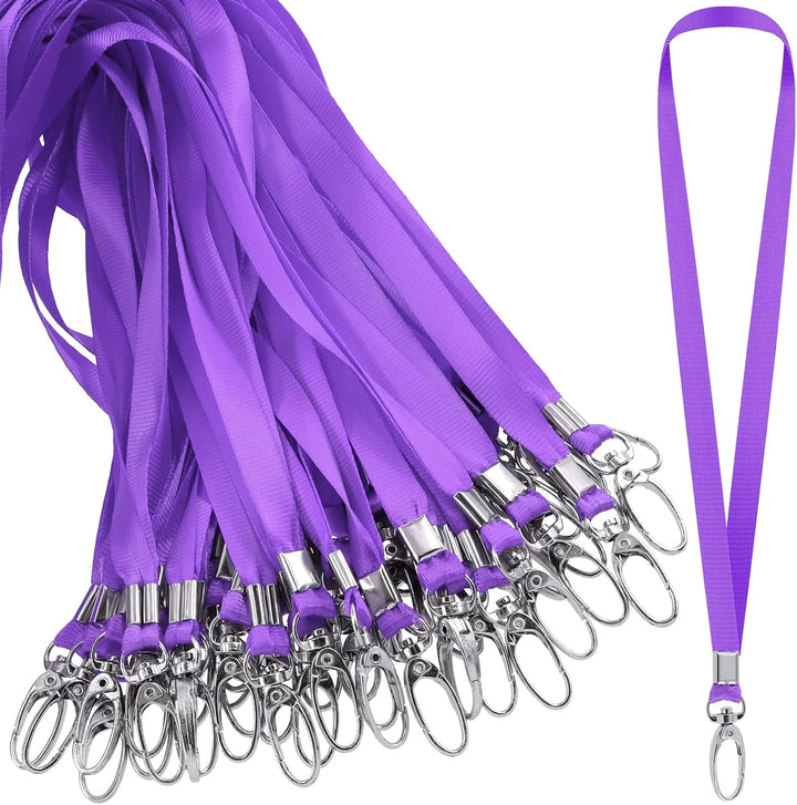 Purple nylon lanyards with swivel clips