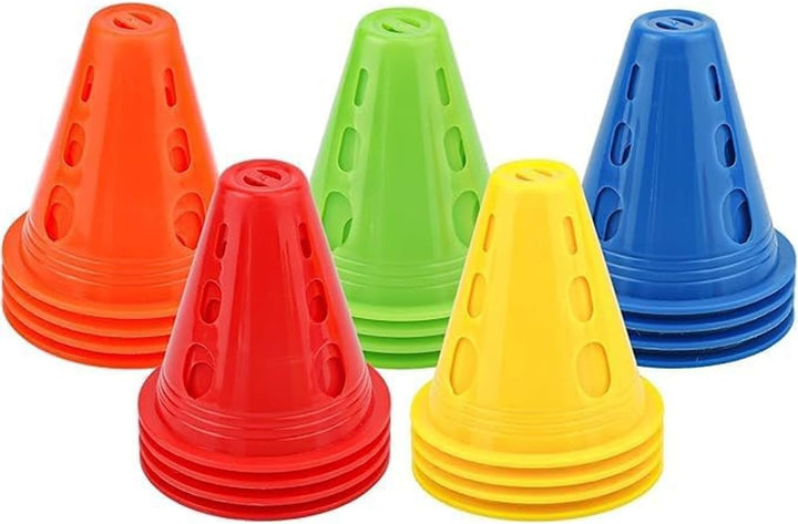 20 multicolour mini soccer training cones