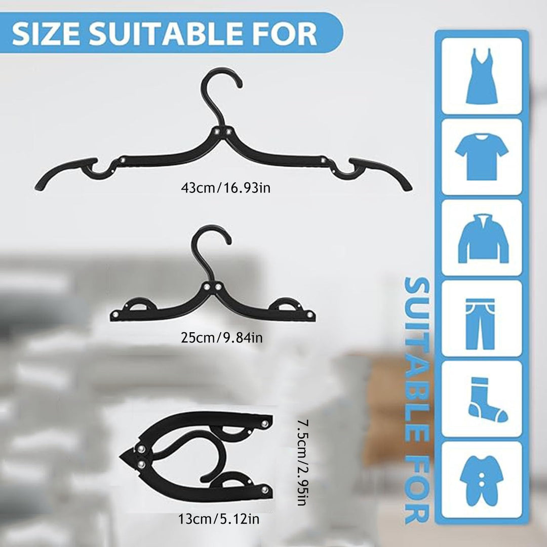 Thirty black folding travel clothes hangers
