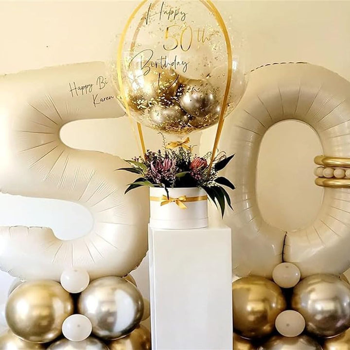 Ivory white 40-inch number 3 foil balloon