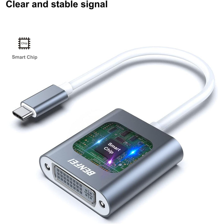 USB C to DVI Adapter, Type-C to DVI Adapter [Thunderbolt 3/4 Compatible] with iPhone 15 Pro/Max, MacBook Pro/Air 2023, iPad Pro, iMac, S23, XPS 17, Surface Book 3 and More - Grey - Just Closeouts Canada Inc.000164grey