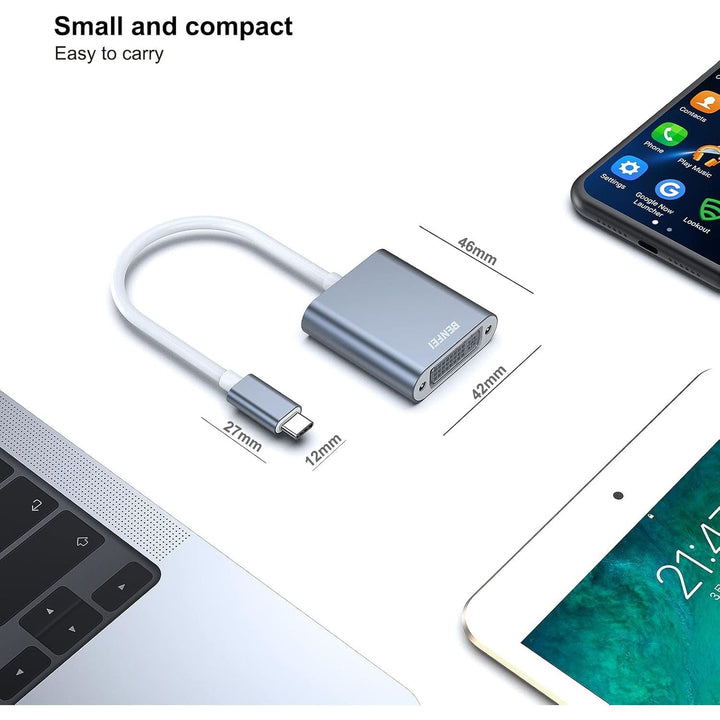 USB C to DVI Adapter, Type-C to DVI Adapter [Thunderbolt 3/4 Compatible] with iPhone 15 Pro/Max, MacBook Pro/Air 2023, iPad Pro, iMac, S23, XPS 17, Surface Book 3 and More - Grey - Just Closeouts Canada Inc.000164grey