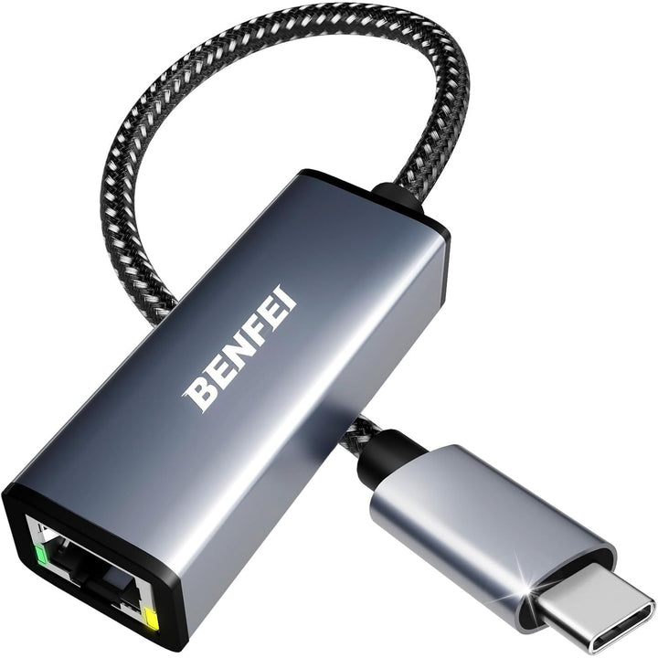 USB-C to Ethernet Adapter, USB Type-C (Thunderbolt 3/4) to RJ45 Gigabit Ethernet LAN Network Adapter Compatible with iPhone 15 Pro/Max, MacBook Pro/Air 2023, iPad Pro,iMac, S23, XPS 17 and More - Just Closeouts Canada Inc.000269grey