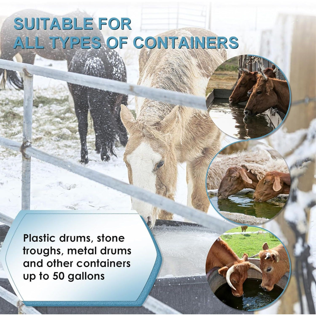 Utility De - Icer Submergible Cast Aluminum Chicken Water Heater for Livestock Tank Heater Winter Bird Bath Heater (250W Black) - Just Closeouts Canada Inc.