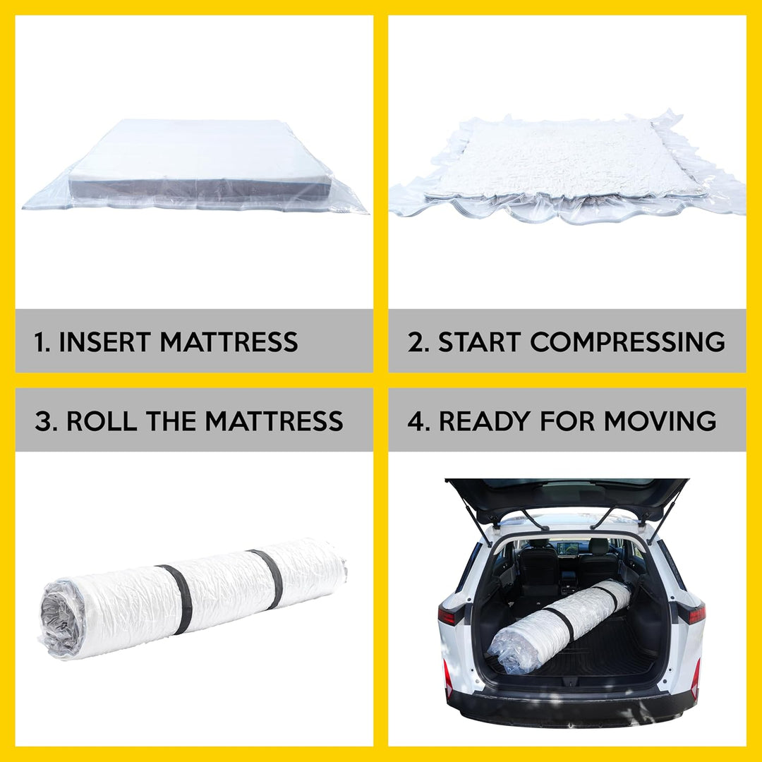Vacuum Mattress Bag for moving, Vacuum Sealed Bags for Mattress Storage, Mattress Compression Bag for Easy Moving&Storage, Foam and Latex Mattress Vacuum Bag with Straps(QUEEN/FULL) - Just Closeouts Canada Inc.