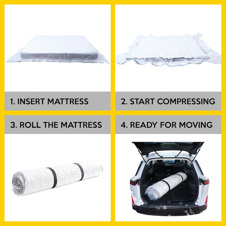 Vacuum Mattress Bag for moving, Vacuum Sealed Bags for Mattress Storage, Mattress Compression Bag for Easy Moving&Storage, Foam and Latex Mattress Vacuum Bag with Straps(QUEEN/FULL) - Just Closeouts Canada Inc.