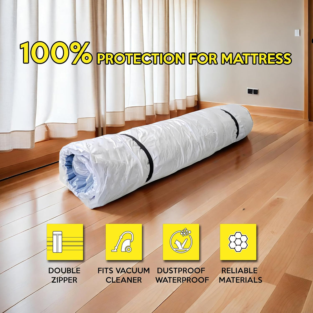 Vacuum Mattress Bag for moving, Vacuum Sealed Bags for Mattress Storage, Mattress Compression Bag for Easy Moving&Storage, Foam and Latex Mattress Vacuum Bag with Straps(QUEEN/FULL) - Just Closeouts Canada Inc.