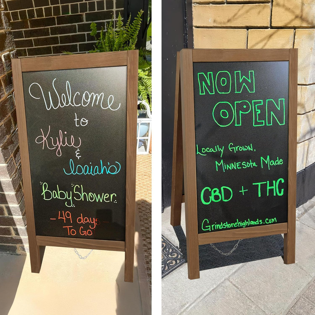 VAIIGO Chalkboard Sign Board 40"x20" - Double Sided Standing Chalkboard Easel for Outdoor Sandwich Board Signs Menu Board, A Frame Chalkboard Stand Sidewalk Sign for Restaurant, Wedding, Business - Just Closeouts Canada Inc.