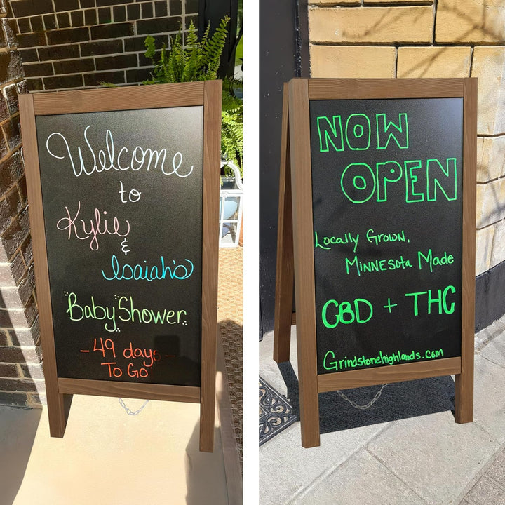 VAIIGO Chalkboard Sign Board 40"x20" - Double Sided Standing Chalkboard Easel for Outdoor Sandwich Board Signs Menu Board, A Frame Chalkboard Stand Sidewalk Sign for Restaurant, Wedding, Business - Just Closeouts Canada Inc.