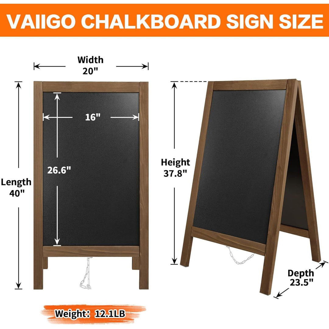 VAIIGO Chalkboard Sign Board 40"x20" - Double Sided Standing Chalkboard Easel for Outdoor Sandwich Board Signs Menu Board, A Frame Chalkboard Stand Sidewalk Sign for Restaurant, Wedding, Business - Just Closeouts Canada Inc.