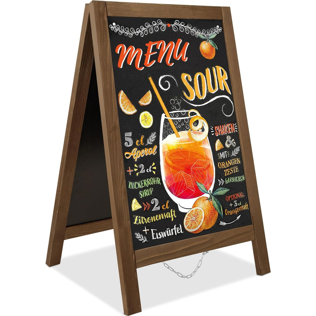 VAIIGO Chalkboard Sign Board 40"x20" - Double Sided Standing Chalkboard Easel for Outdoor Sandwich Board Signs Menu Board, A Frame Chalkboard Stand Sidewalk Sign for Restaurant, Wedding, Business - Just Closeouts Canada Inc.