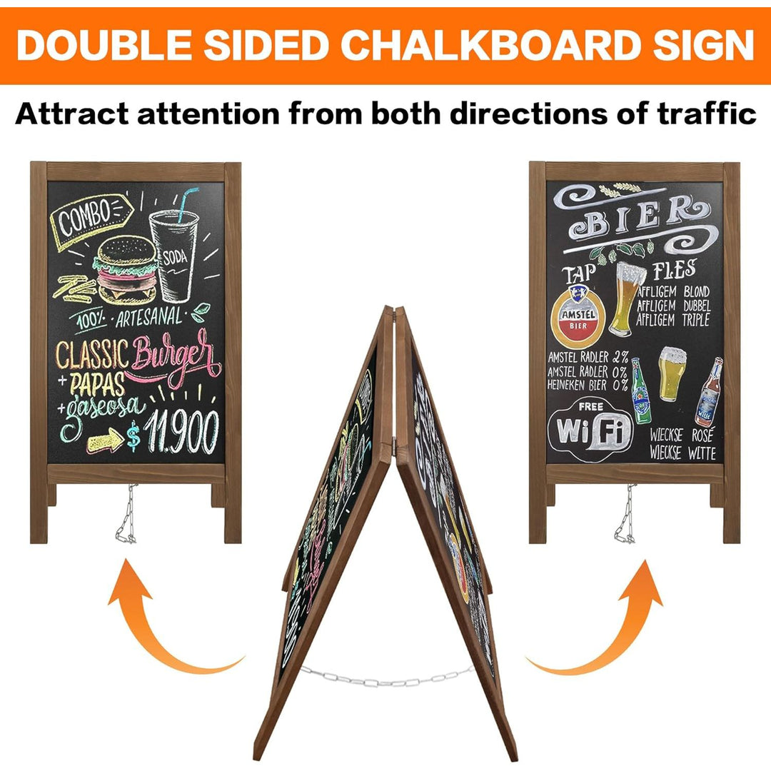 VAIIGO Chalkboard Sign Board 40"x20" - Double Sided Standing Chalkboard Easel for Outdoor Sandwich Board Signs Menu Board, A Frame Chalkboard Stand Sidewalk Sign for Restaurant, Wedding, Business - Just Closeouts Canada Inc.