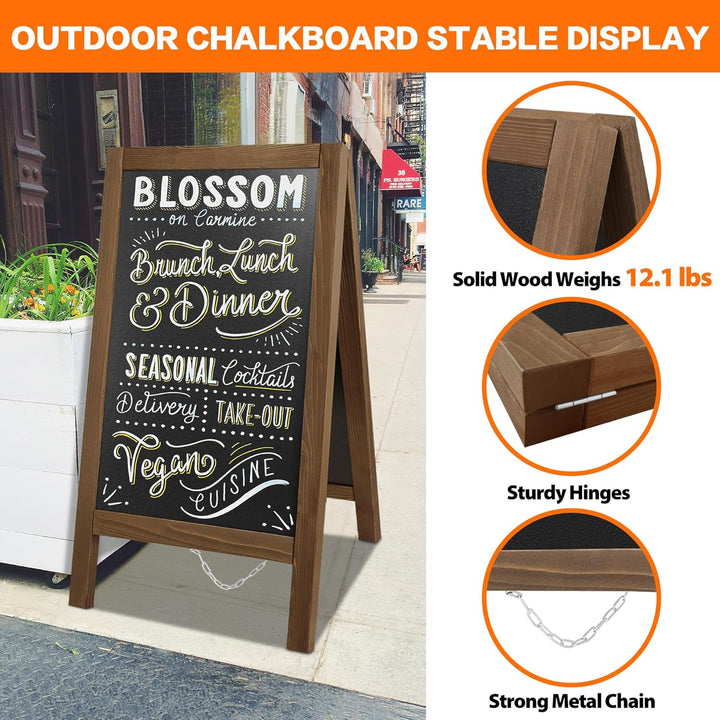 VAIIGO Chalkboard Sign Board 40"x20" - Double Sided Standing Chalkboard Easel for Outdoor Sandwich Board Signs Menu Board, A Frame Chalkboard Stand Sidewalk Sign for Restaurant, Wedding, Business - Just Closeouts Canada Inc.