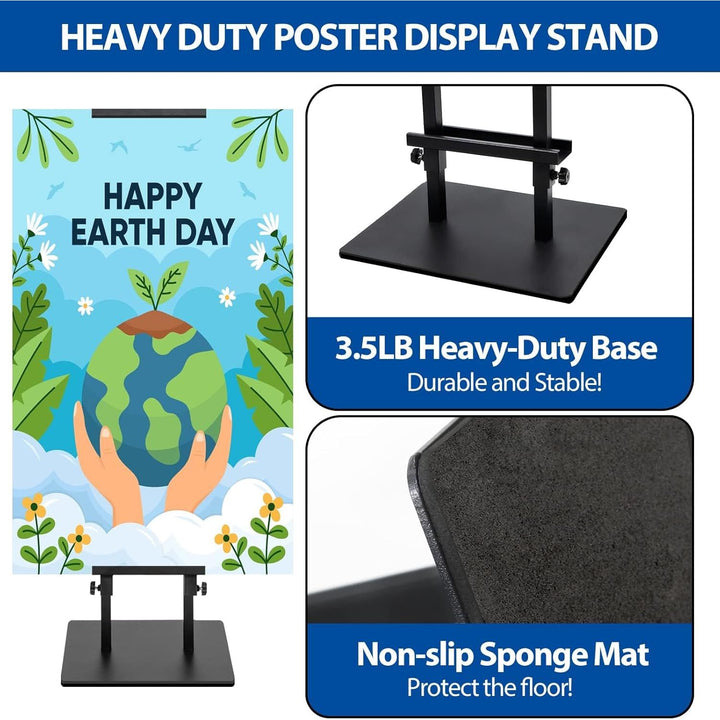 VAIIGO Poster Stand for Display - Heavy Duty Floor Standing Sign Holder,Double - Sided Poster Board Stand,Adjustable Height Up to 80 inch,Signage Banner Stand for Board & Foam Display Stand - Just Closeouts Canada Inc.