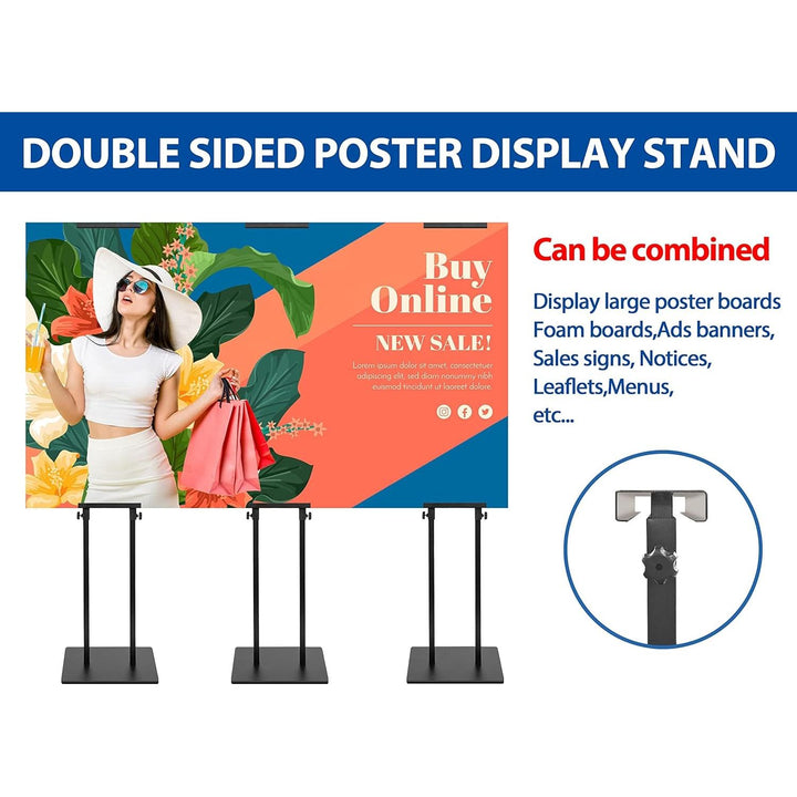 VAIIGO Poster Stand for Display - Heavy Duty Floor Standing Sign Holder,Double - Sided Poster Board Stand,Adjustable Height Up to 80 inch,Signage Banner Stand for Board & Foam Display Stand - Just Closeouts Canada Inc.