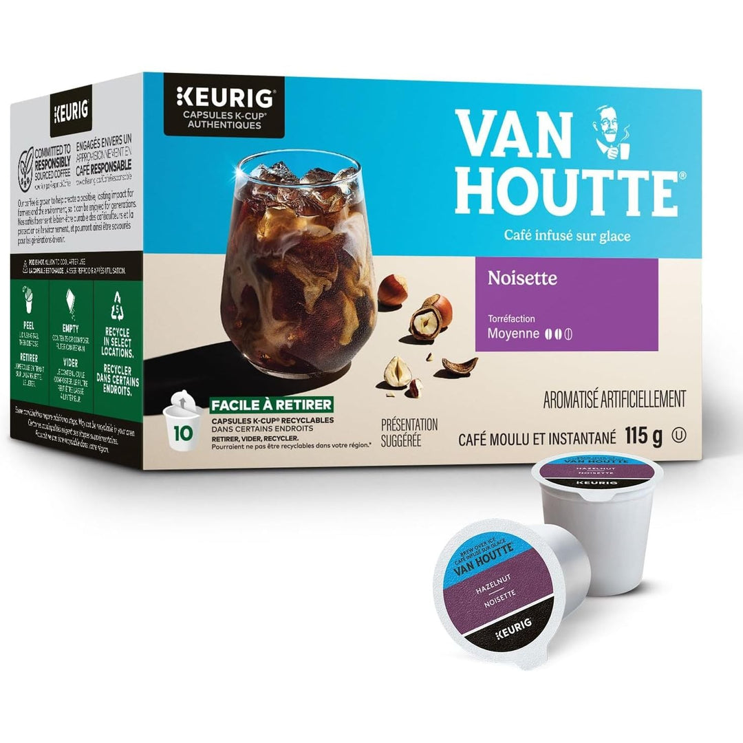 Van Houtte Medium Roast Hazelnut Flavoured K - Cup Coffee Pods, Brew Over Ice, 10 Count - Just Closeouts Canada Inc.062151517738