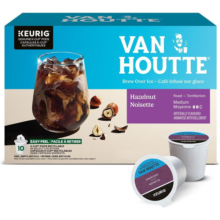 Van Houtte Medium Roast Hazelnut Flavoured K - Cup Coffee Pods, Brew Over Ice, 10 Count - Just Closeouts Canada Inc.062151517738