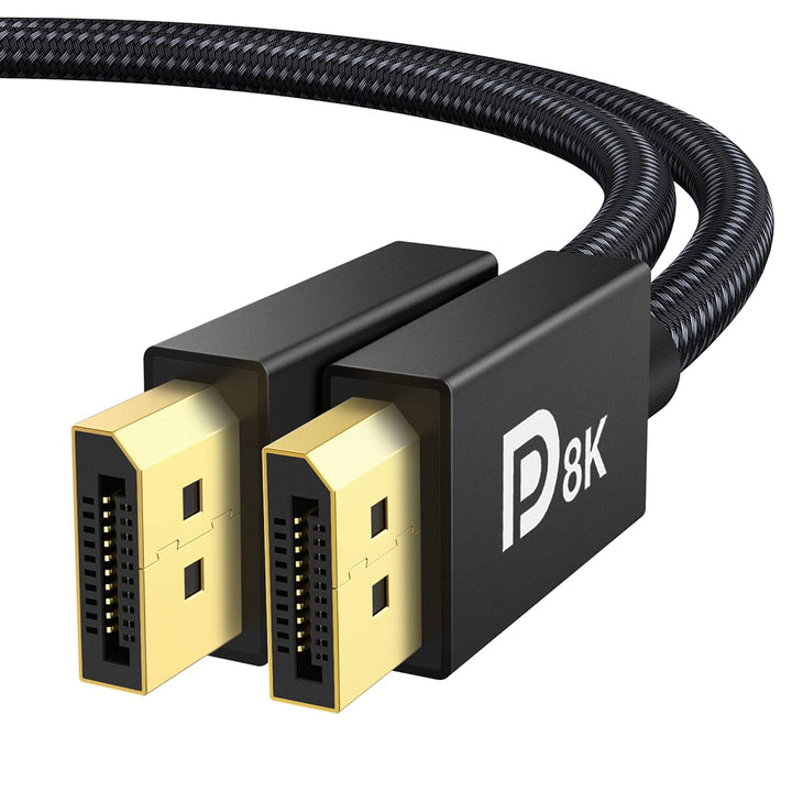 VESA Certified DisplayPort Cable 1.4, iVANKY 8K DP Cable 6.6ft (8K@60Hz, 4K@144Hz, 2K@240Hz)HBR3 Support 32.4Gbps, HDR, HDCP 2.2, FreeSync G - Sync, Braided Display Port for Gaming Monitor, Graphics, PC - Just Closeouts Canada Inc.