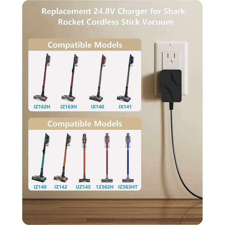 VHBW for Shark Rocket Pro Charger 24.8V Power Supply Compatible with Shark IX140C IZ162HC IZ140C IZ362H IZ363H IX141 IZ140 WZ140 IZ141C XSBT620 Cordless Vacuum - Just Closeouts Canada Inc.