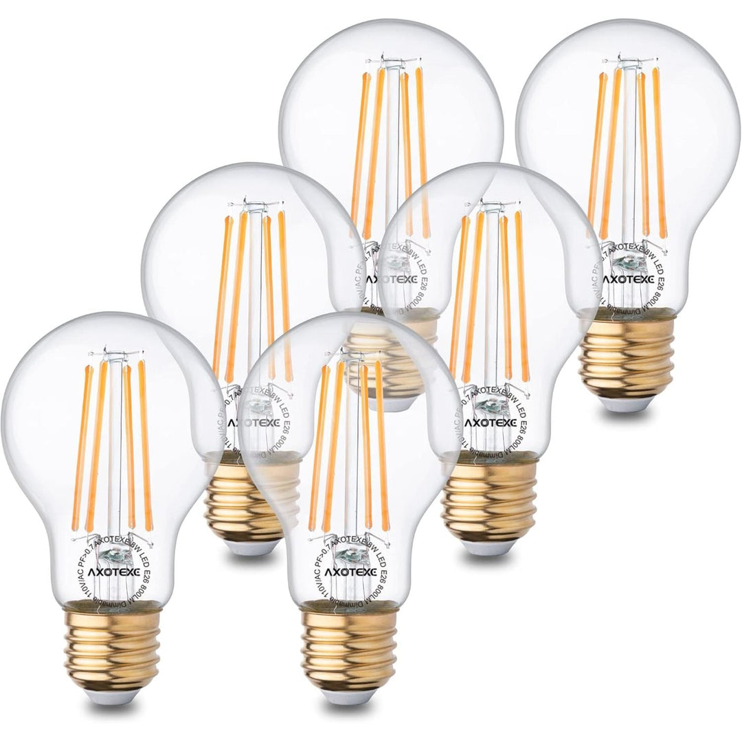 Vintage LED Edison Bulbs 60 Watt Equivalent Dimmable, 8W 800LM 2700K Warm White A19 LED Filament Light Bulbs, E26 Medium Base,UL Listed, 6 - Pack - Just Closeouts Canada Inc.X003JML5V5