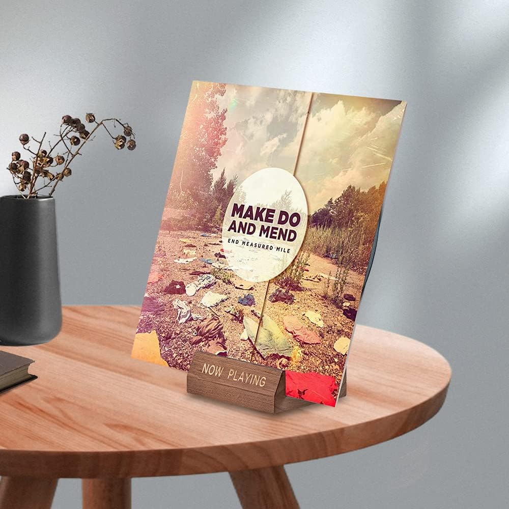 Vinyl Record Holder Display Stand - Tabletop Now Playing Album Cover Holder - Now Spinning Record Rack - Single CD Stand LP Display Shelf - Wooden Vinyls Records Storage Organizer - Modern Home Decor - Just Closeouts Canada Inc.X003CTH0F5